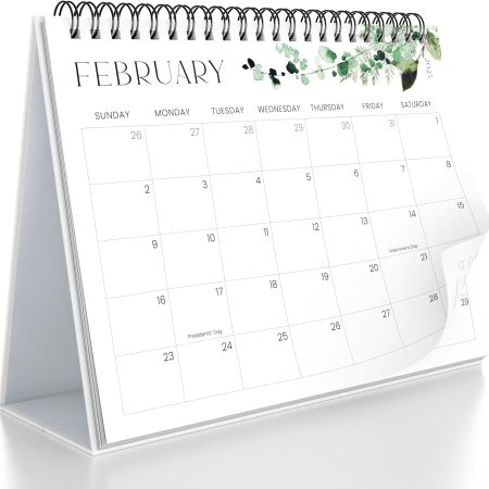 Aesthetic Desk Calendar 2025 - Runs until June 2026 - Beautiful Small Flip Desktop Calendar for Easy Organizing