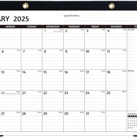 Desk Calendar 2024-2026 – Run Now to MAR 2026, 16 Monthly Desk Calendar 2024-2026, Large Desk Calendar, 17'' x 12'', 2025 Desk/Wall Calendar with To-do Lists, Desk Pad, Ruled Blocks, Corner Protectors